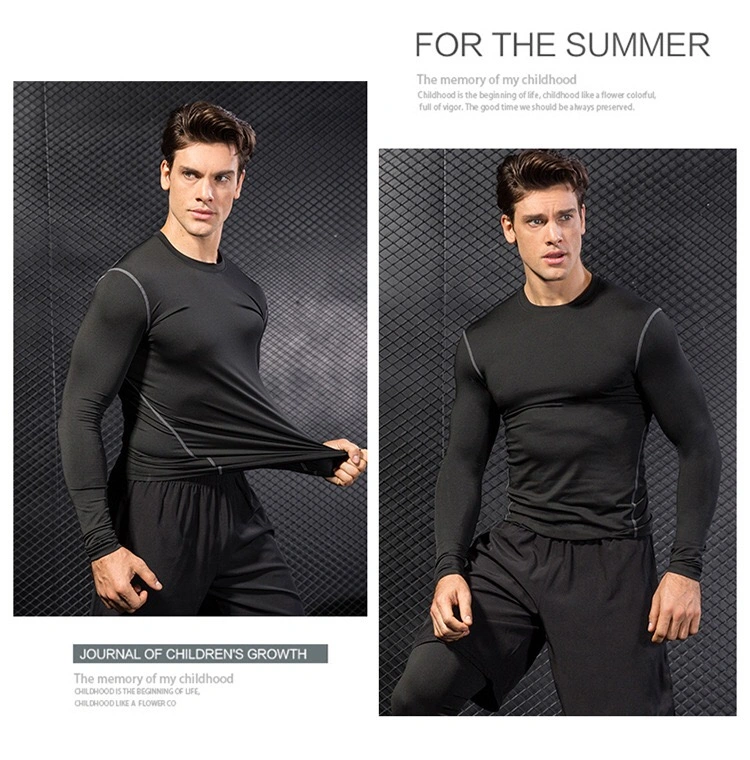 Wholesale Compression Shirt Custom Logo Polyester Slim Fit Short Sleeve Fitness Clothing Mens Base Layer Top Gym Shirt for Men